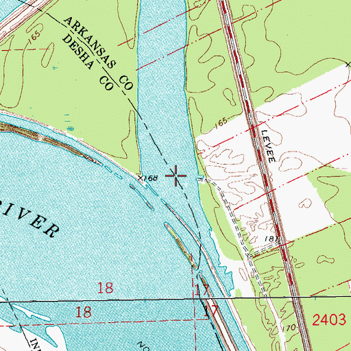 Topographic Map of Burr Crossing (historical), AR