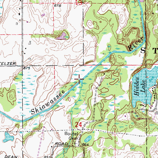 Topographic Map of Bogue Creek, MI