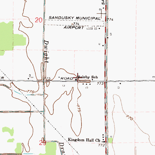 Topographic Map of Bolsby School, MI