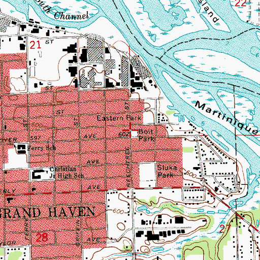 Topographic Map of Bolt Park, MI