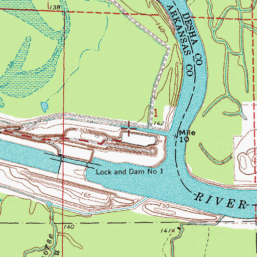 Topographic Map of Carolina Point, AR