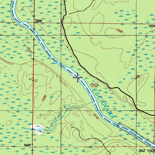 Topographic Map of Boney Falls Basin, MI
