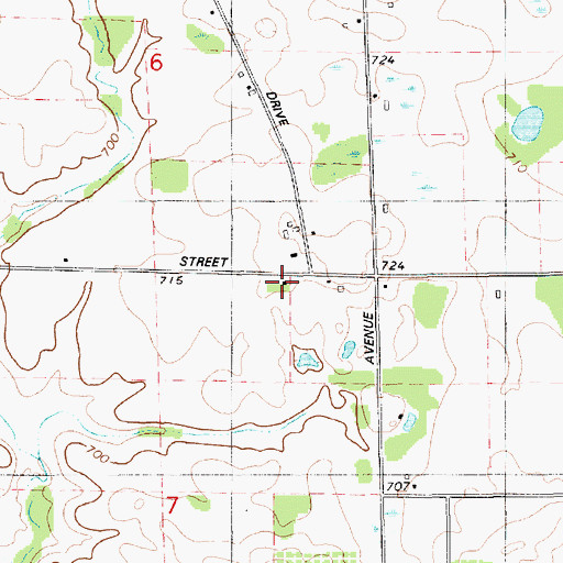 Topographic Map of Boody School, MI