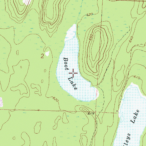 Topographic Map of Boot Lake, MI