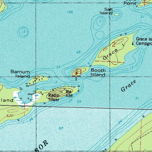 Topographic Map of Booth Island, MI