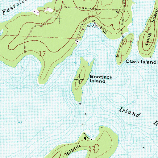 Topographic Map of Bootjack Island, MI