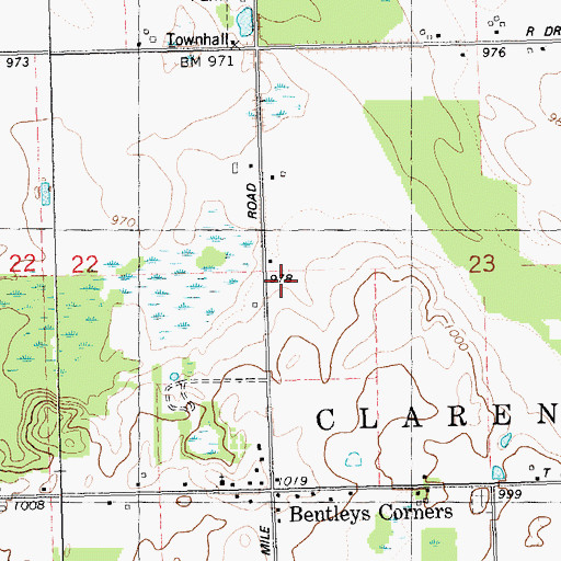 Topographic Map of Born School, MI