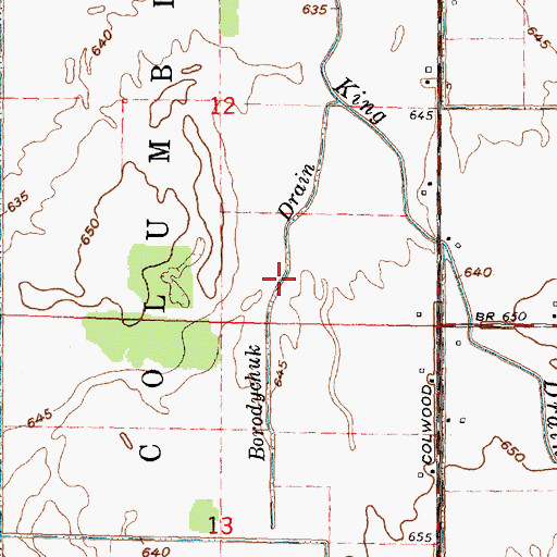Topographic Map of Borodychuk Drain, MI