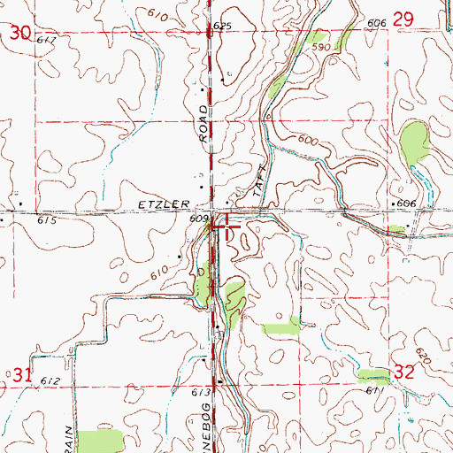 Topographic Map of Bortman Creek, MI