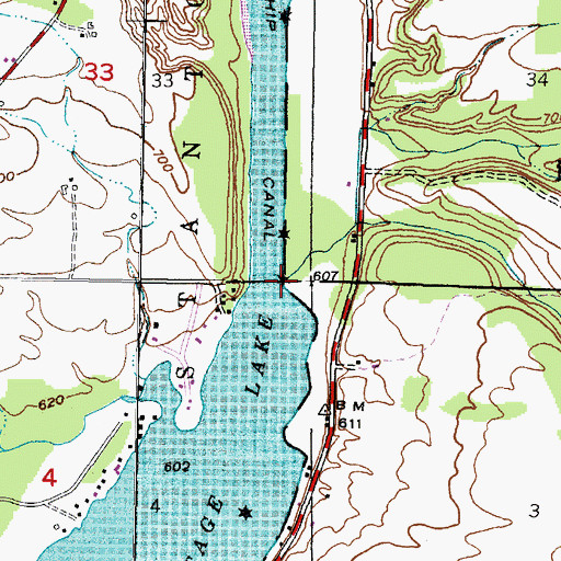 Topographic Map of Boston Creek, MI