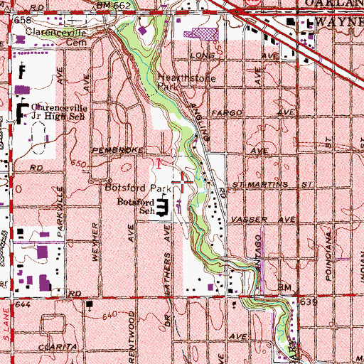 Topographic Map of Botsford Park, MI
