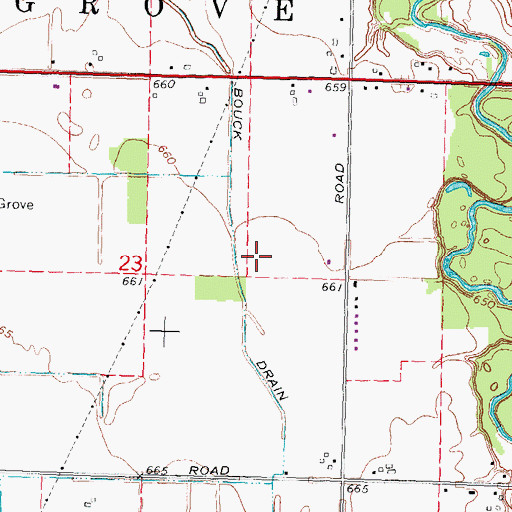 Topographic Map of Bouck Drain, MI