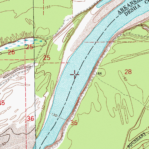 Topographic Map of Como Reach, AR