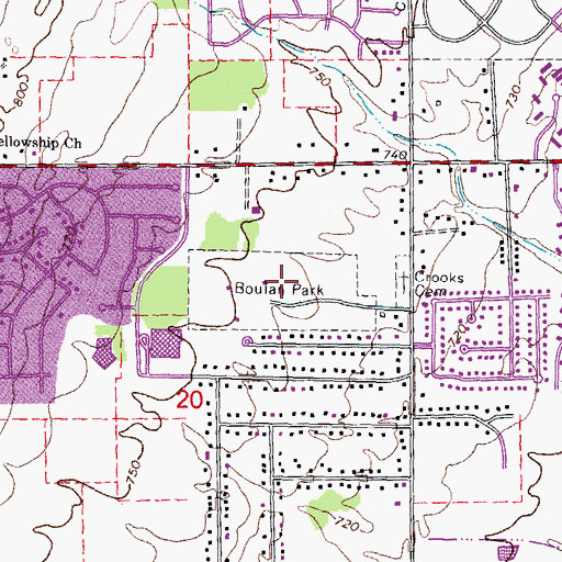 Topographic Map of Boulan Park, MI