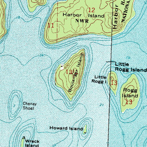 Topographic Map of Boulanger Island, MI