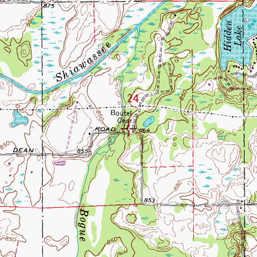 Topographic Map of Boutell Cemetery, MI