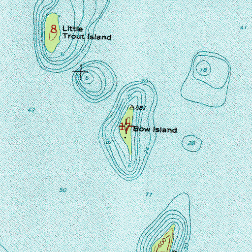 Topographic Map of Bow Island, MI