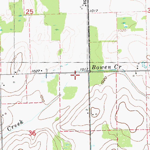 Topographic Map of Bowen Creek, MI