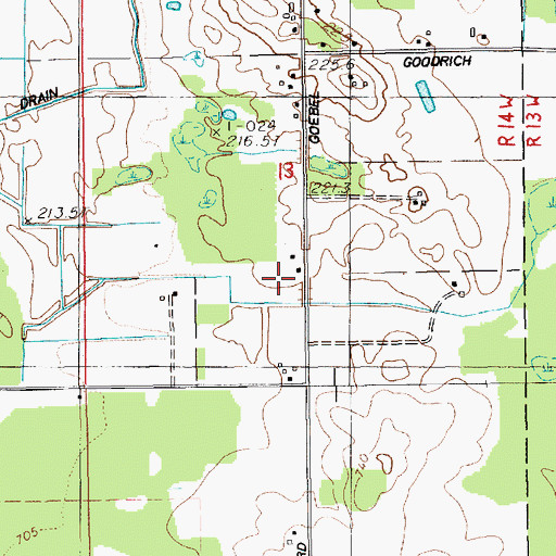 Topographic Map of Bowen School, MI