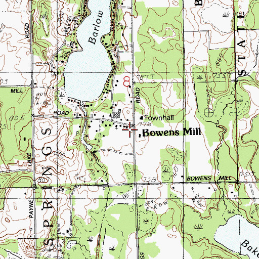 Topographic Map of Bowens Mill, MI
