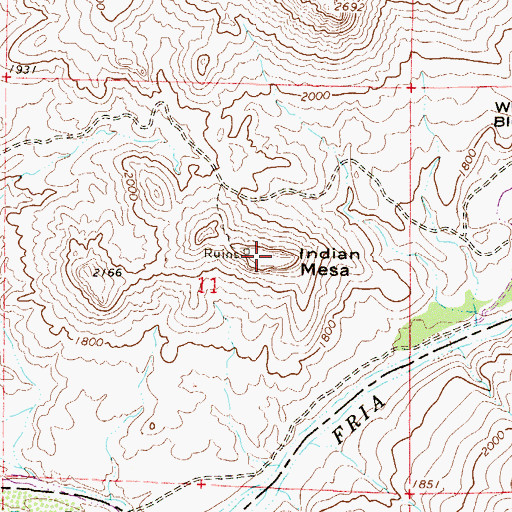 Topographic Map of Indian Mesa, AZ