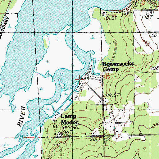 Topographic Map of Bowersocks Camp, MI
