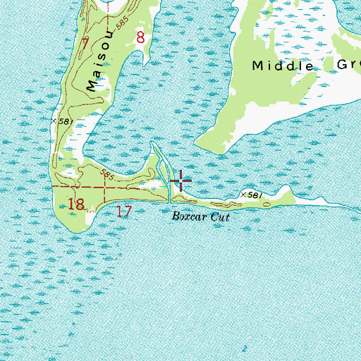 Topographic Map of Boxcar Cut, MI