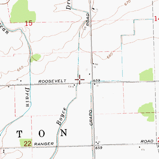 Topographic Map of Boyce Drain, MI