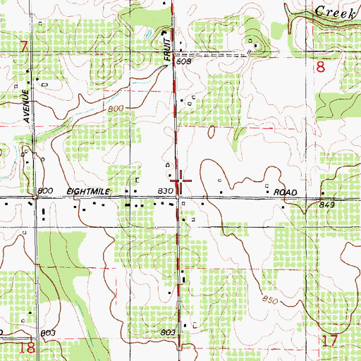 Topographic Map of Boyd School, MI