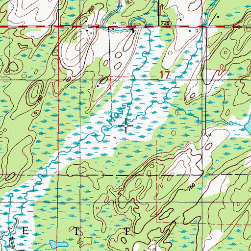 Topographic Map of Boyle Creek, MI