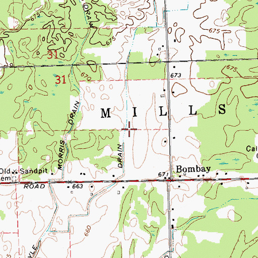 Topographic Map of Boyle Drain, MI