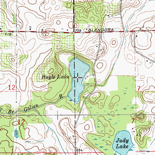 Topographic Map of Boyle Lake, MI