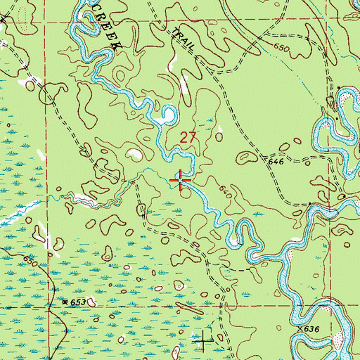 Topographic Map of Brace Creek, MI