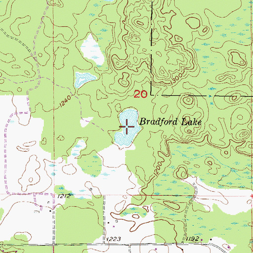 Topographic Map of Bradford Lake, MI