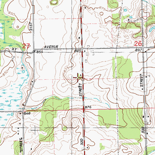 Topographic Map of Brady School, MI