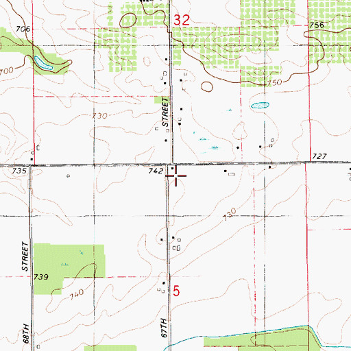 Topographic Map of Brague School, MI