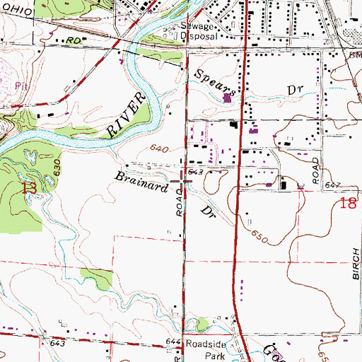 Topographic Map of Brainard Drain, MI