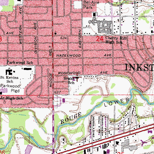 Topographic Map of Brake School, MI