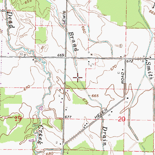 Topographic Map of Brand Drain, MI