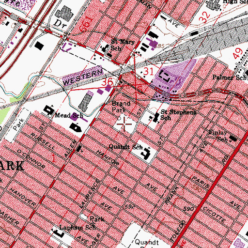 Topographic Map of Brand Park, MI
