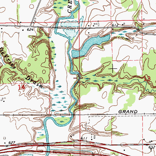 Topographic Map of Brandy Creek, MI