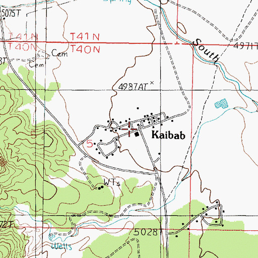 Topographic Map of Indian Moccasin, AZ