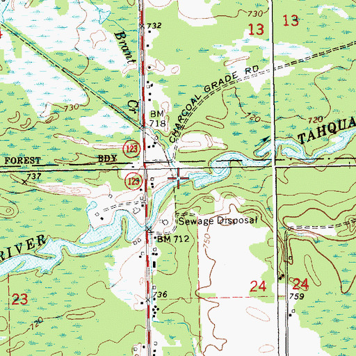 Topographic Map of Brant Creek, MI