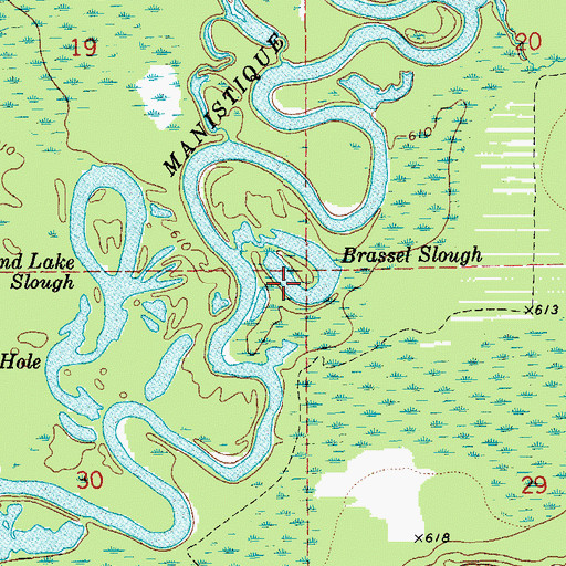 Topographic Map of Brassel Slough, MI
