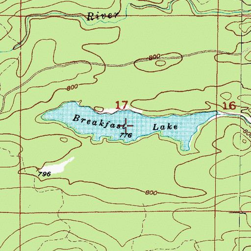 Topographic Map of Breakfast Lake, MI