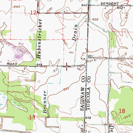 Topographic Map of Brenner Drain, MI