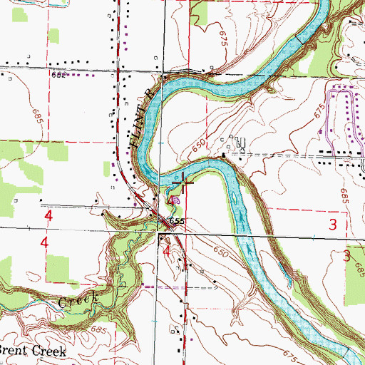 Topographic Map of Brent Creek, MI