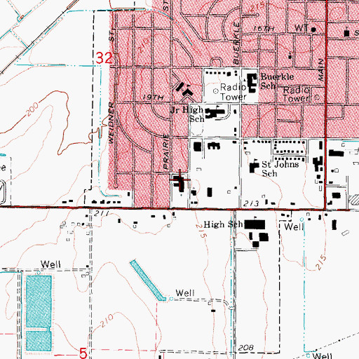 Topographic Map of First Baptist Church, AR