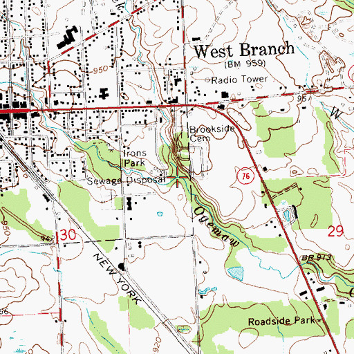 Topographic Map of Brewery Creek, MI