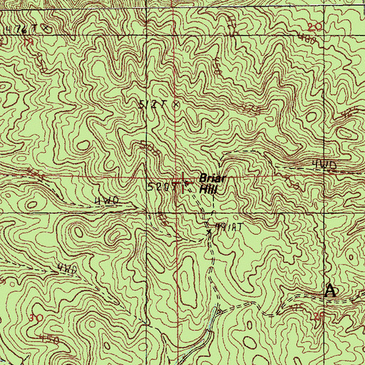 Topographic Map of Briar Hill, MI